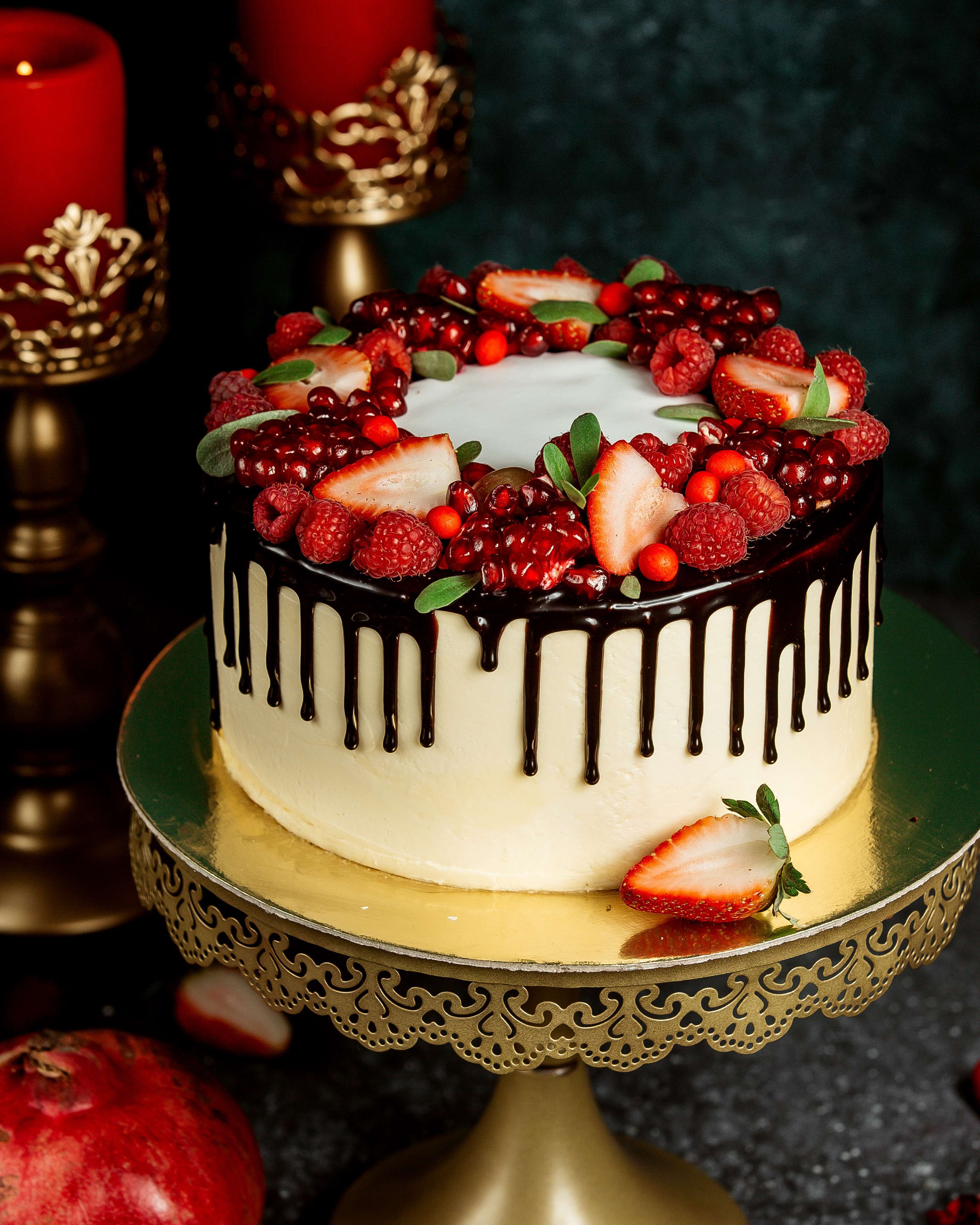 Drip Cake Glasur mit Früchten
