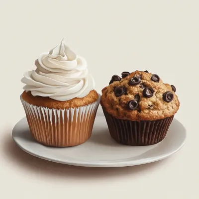 Unterschied Cupcake Muffin nebeneinander