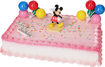 Kuchen mit Micky Maus und Ballon spielzeug als Dekoration